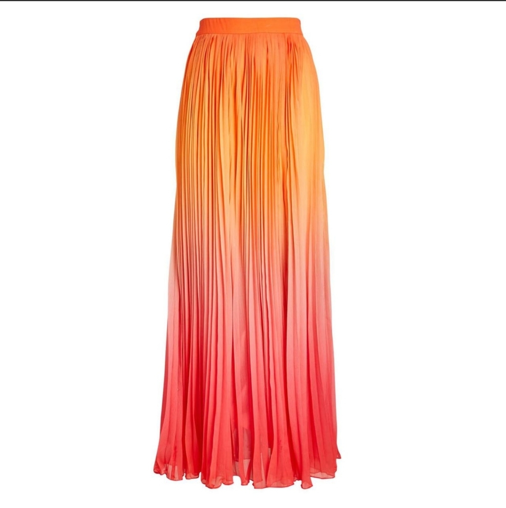 Rococo Sand Ombre Orange Georgette Maxi Skirt
